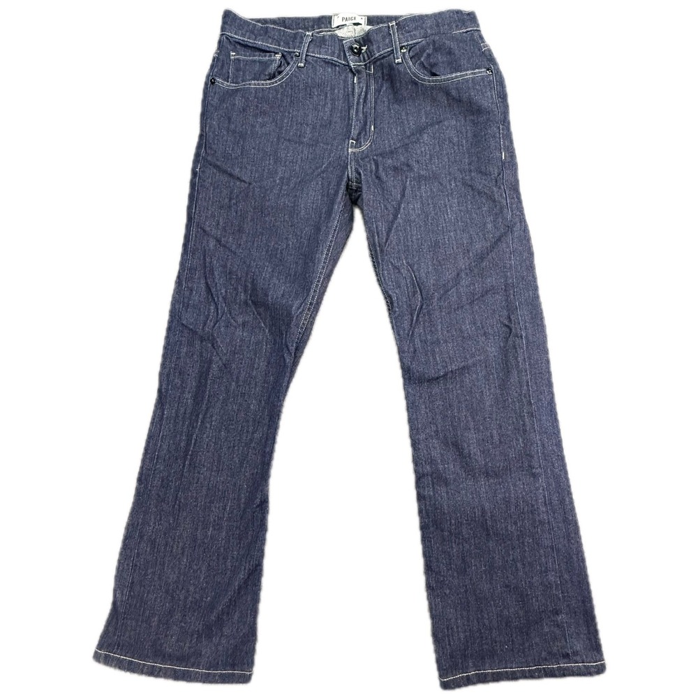 Paige Doheny Jeans Mens‎ 33 Blue Dark Wash Straight Leg Stretch Denim 212889